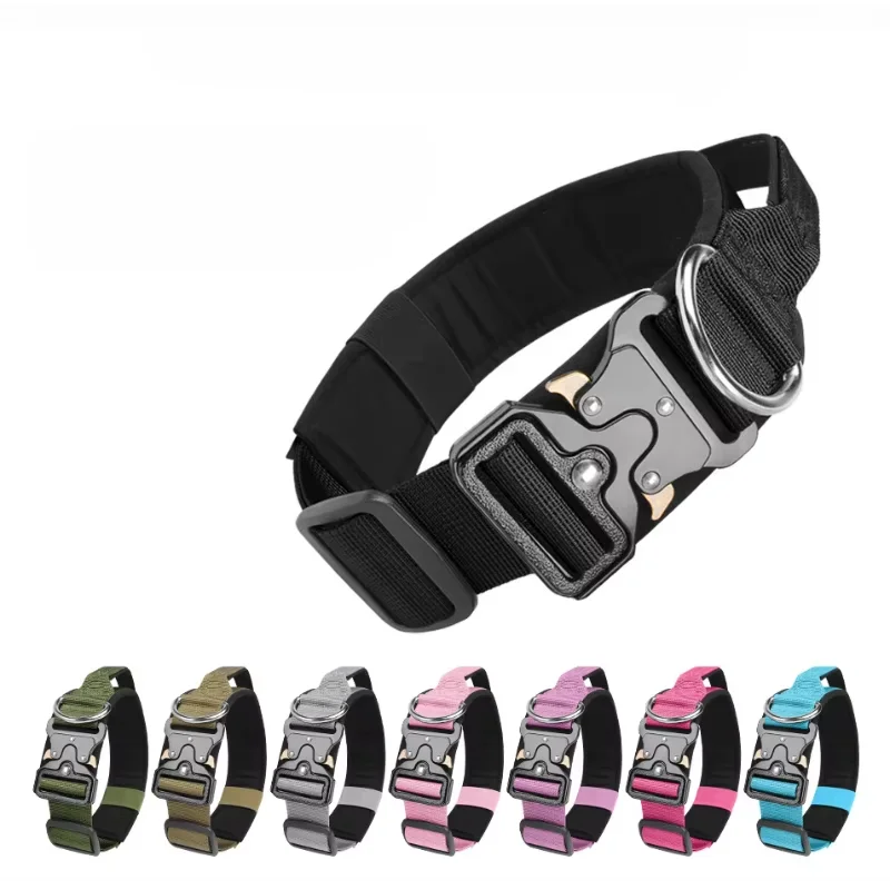 Large Dog Collars Leash Harness Medium Big Collar Durable Tactical Adjustable Training German Shepherd Set Supplies Accessories