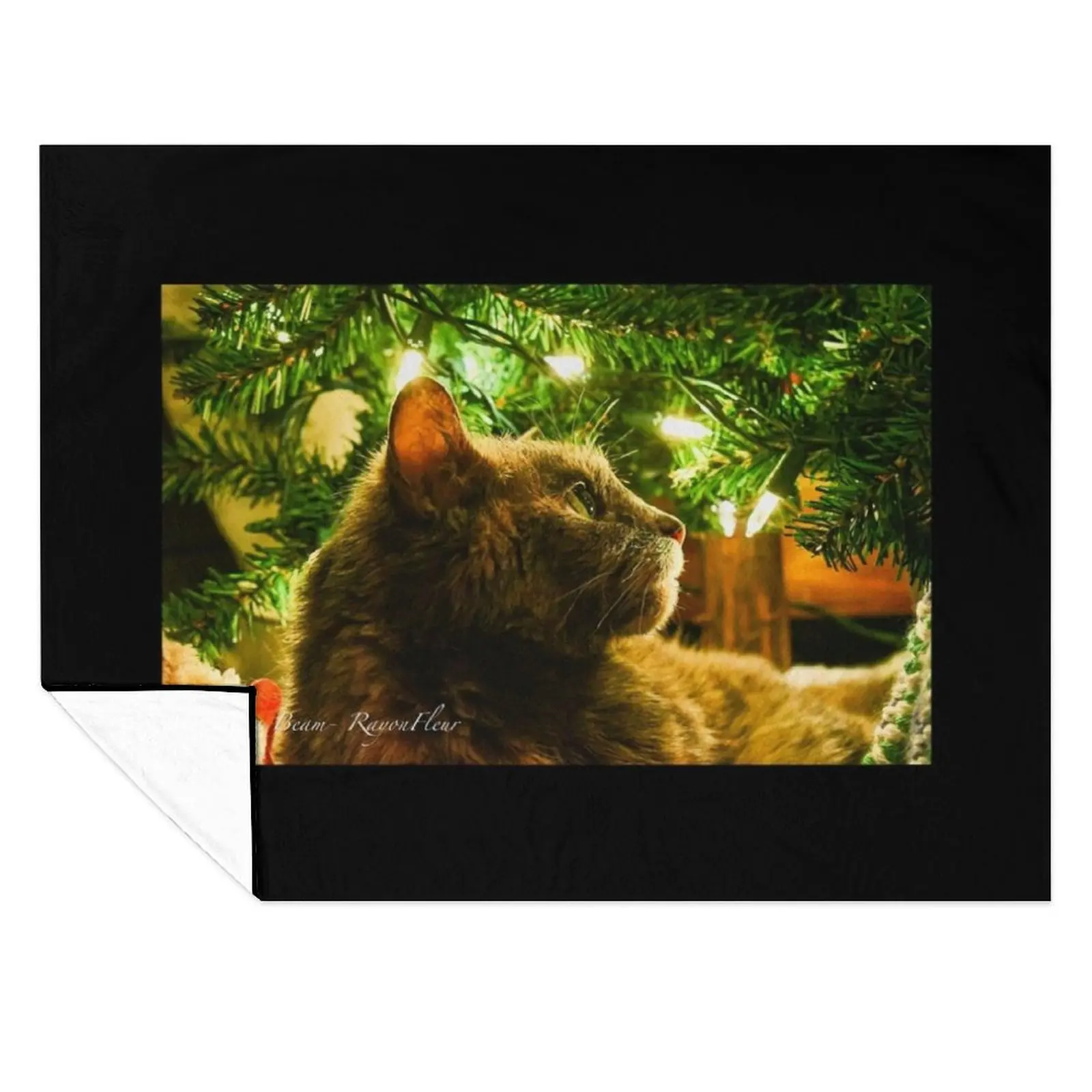 

Christmas Breeze in glow of tree Throw Blanket Hairys manga Decoratives Warm Blankets