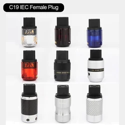 2PCS C19 20A Copper IEC Socket Female Plug Audio Power HIFI Power Cable DIY Connector Plug AC 20