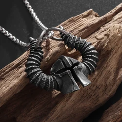Roman Norse Helmet Amulet Men's Pendant Spartan Warrior Helmet Necklace Lucky Victor Jewelry