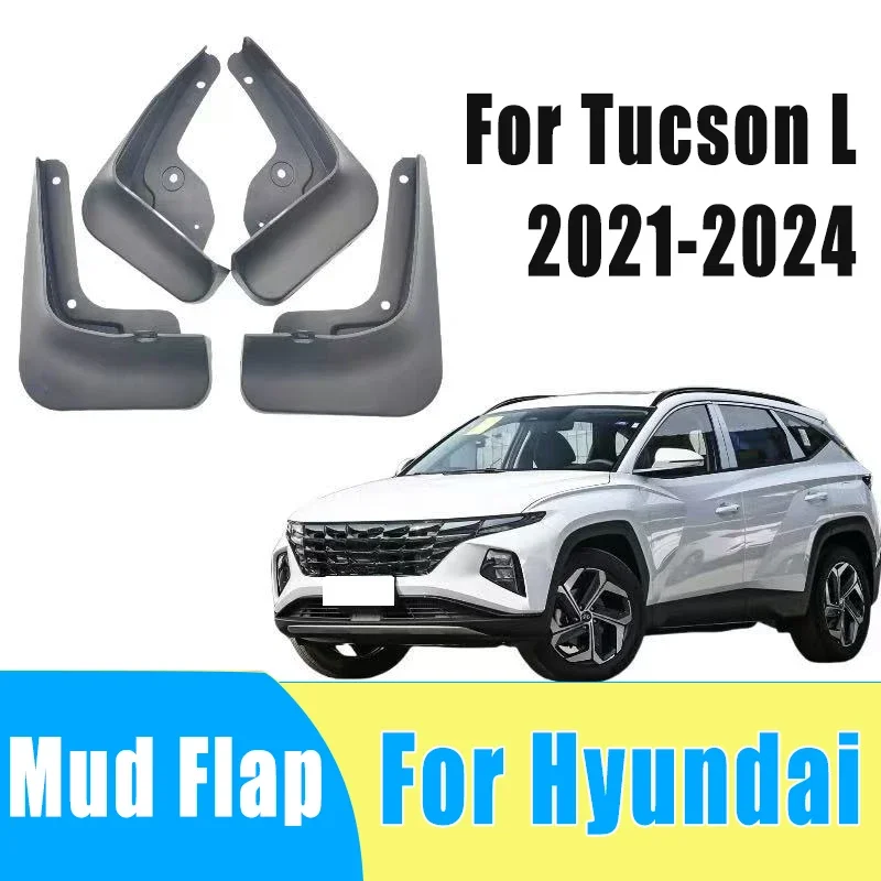 

4pcs Auto Tire Mudguard Waterproof Prevent Mud Splashing Car Mud Flap Fender Trim Accessories For Hyundai Tucson L 2021-2024