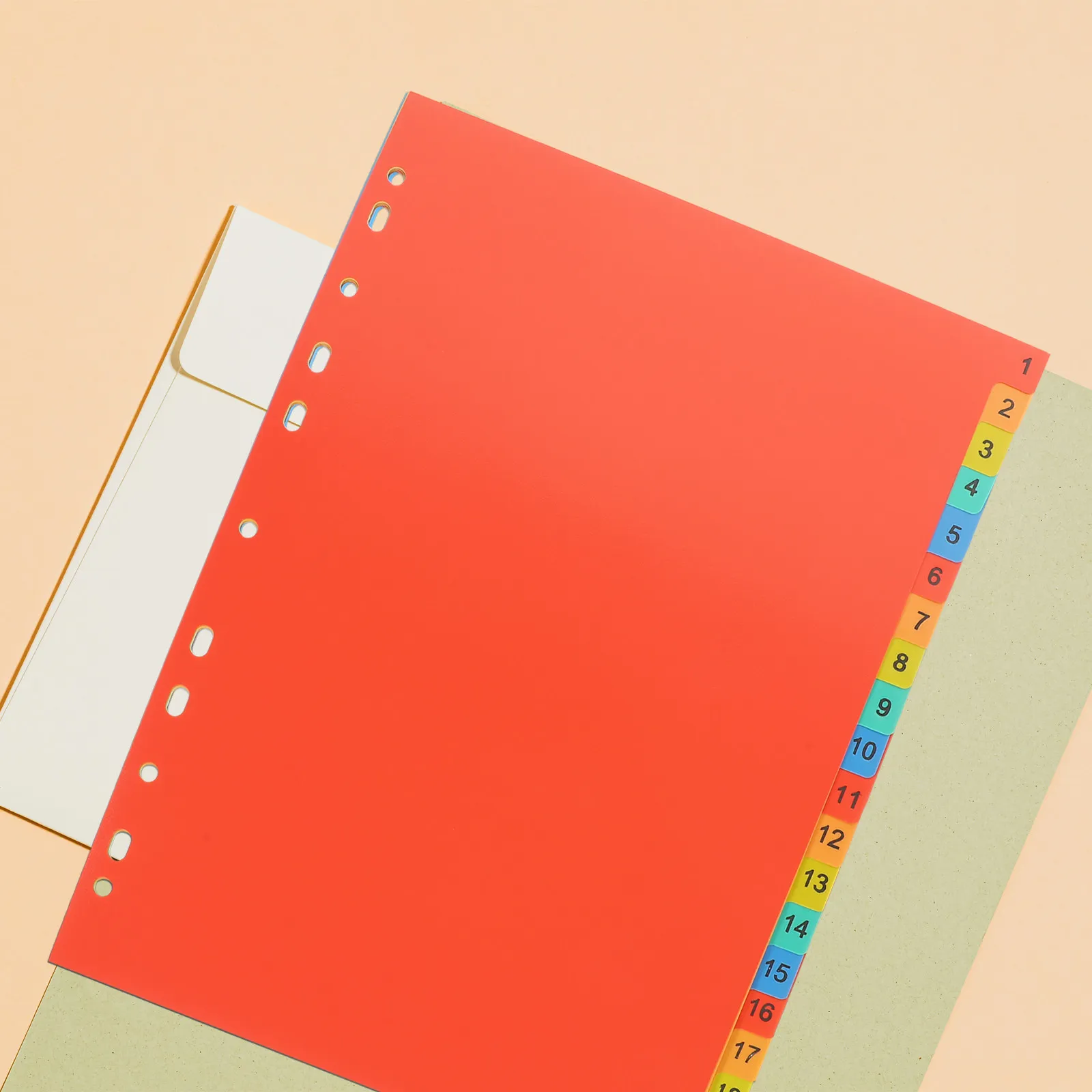 20Sheets A4 Plastic Binder Dividers with Tabs Sturdy Page Dividers for Binder Organization Subject Sorting Indexing Office