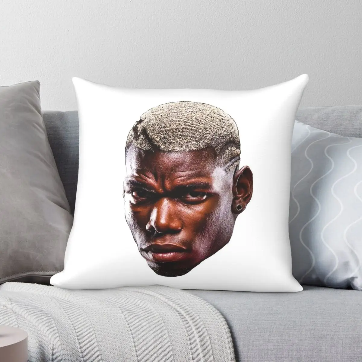 Paul Pogba Head Square Pillowcase Polyester Linen Velvet Creative Decor Throw Pillow Case Sofa Seater Cushion Cover Wholesale