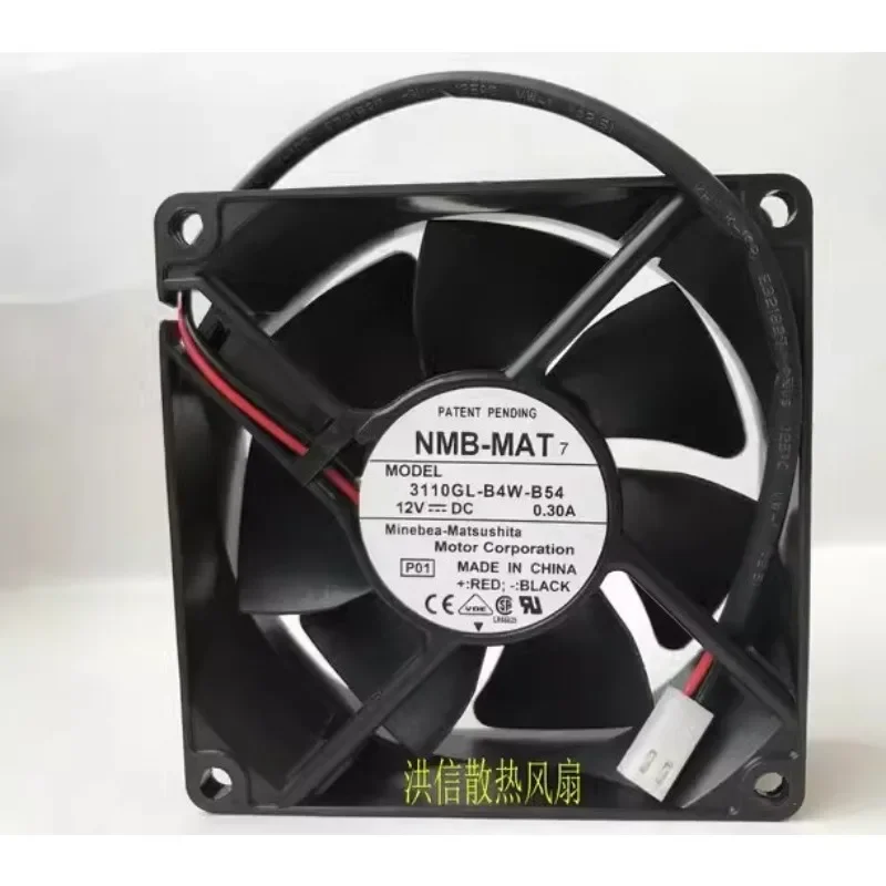 New Cooling Fan for NMB-MAT 3110GL-B4W-B54 DC12V 0.30A Power Supply Fan 8cm 8025 80*80*25MM