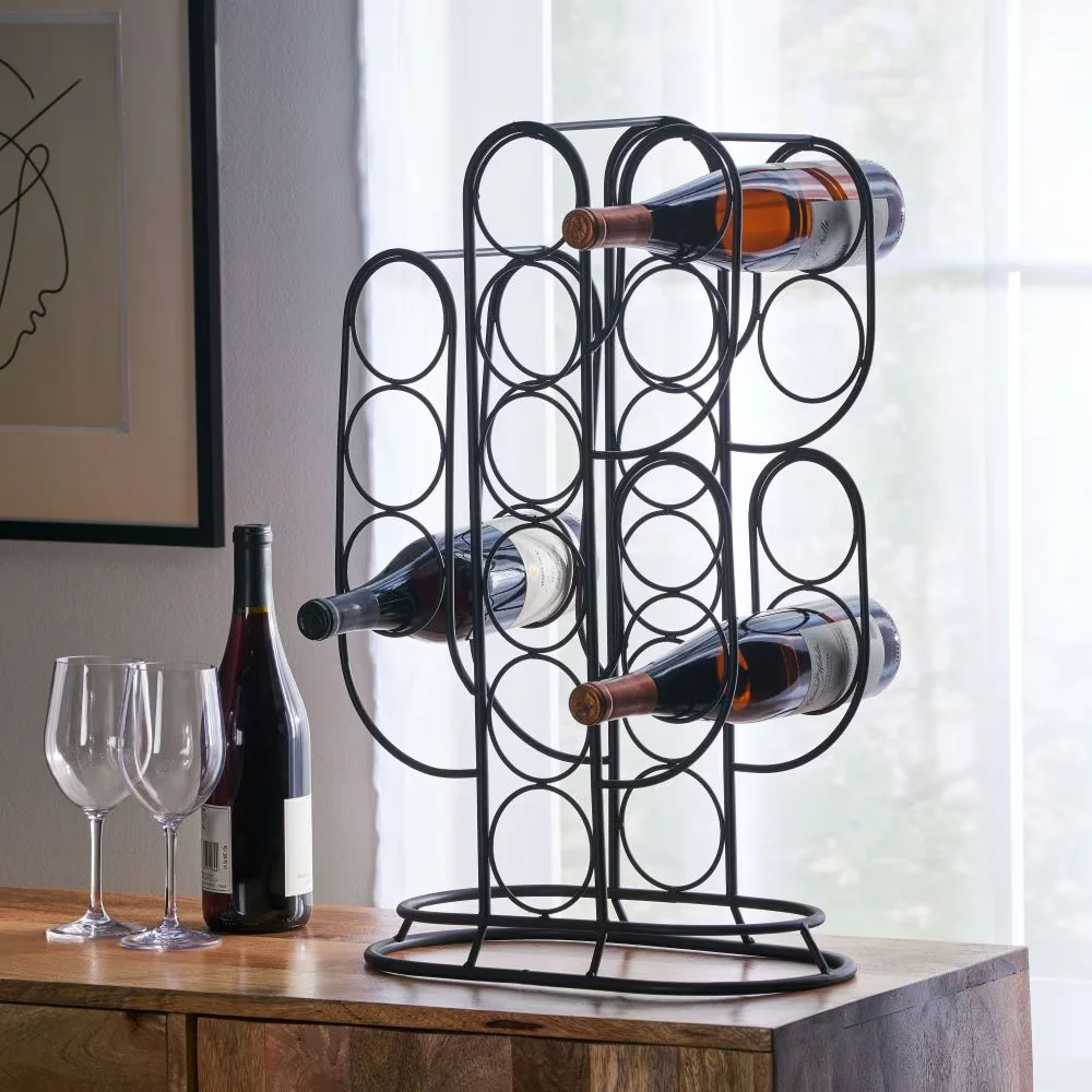 

Cactus Design Tabletop Wine Rack - Holds 13 Bottles, Metal, Wine Storage for Home Decor, No Assembly Required, Kitchen Wine Rack