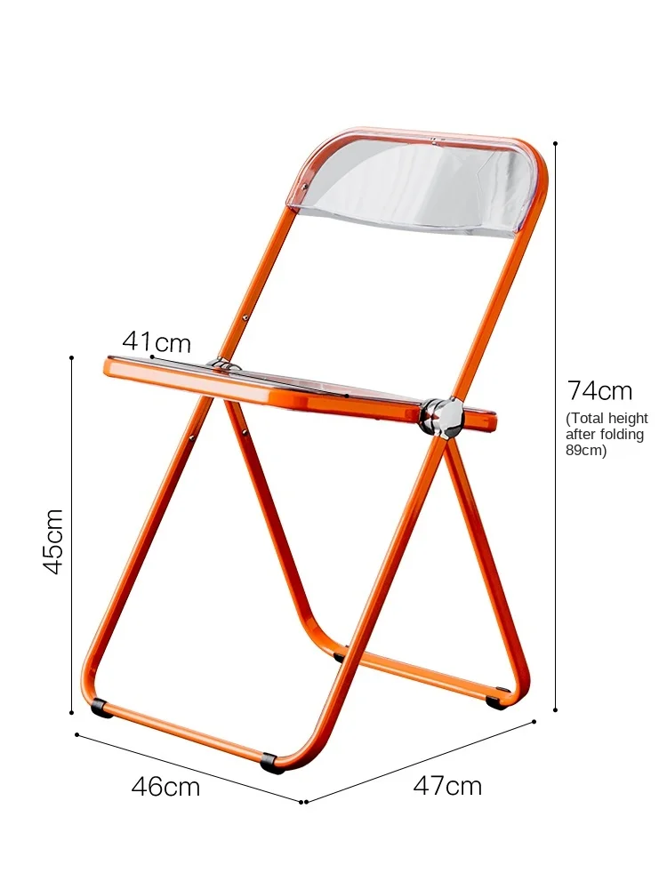 

Скандинавский Ins прозрачный складной стул со спинкой современный домашний Акриловый Обеденный Стул