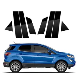 Fit For Ford Ecosport 2013 2014 2015-2021 8PCS Gloss Paino Black Pillar Posts Door Side Window Decor Column B C Sticker Cover