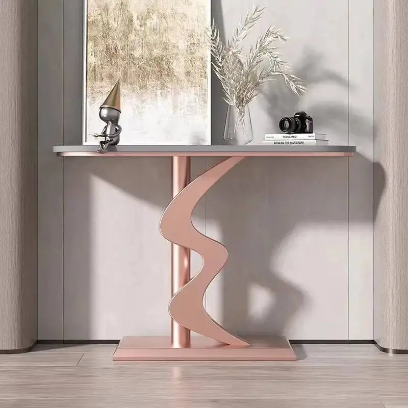 Midcentry Table Vintage Console Metal Luxury Hallway Entrance Console Table Nordic Lobby Wohnzimmer Tisch Living Room Furniture
