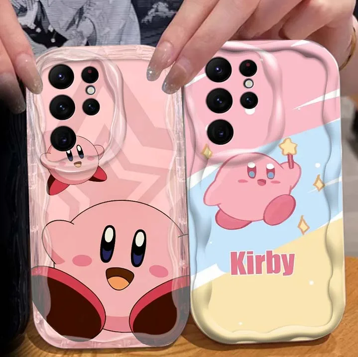

Cartoon Cute K-Kirbys Hot For Samsung S25 S24 S23 S22 S21 S20 A04 A05s A05 A06 Ultra Plus FE 5G Wave Oil Phone Case