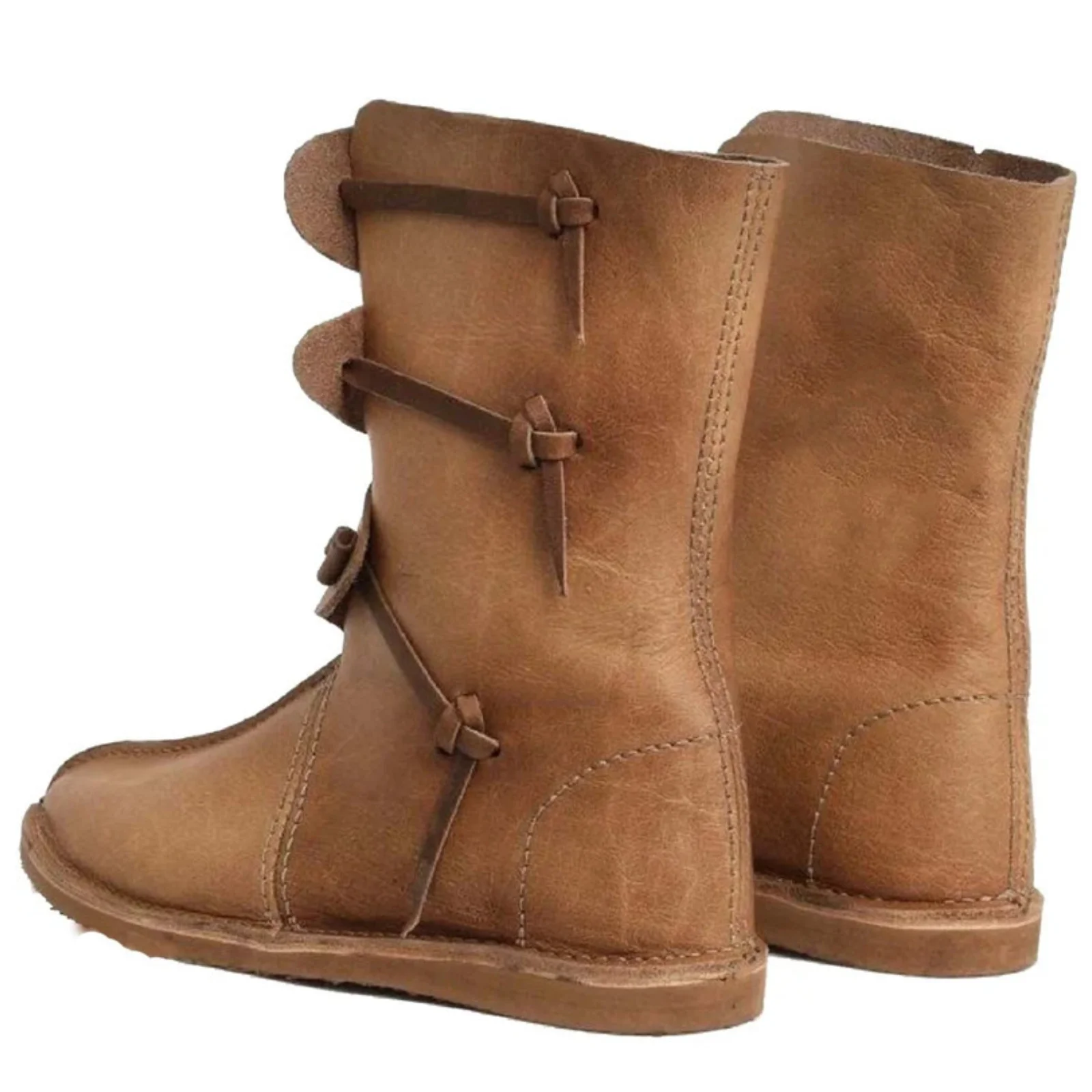 Botas masculinas medievais renascentistas cosplay pirata com cadarço vintage palco viking bota amarrada para festa de Halloween