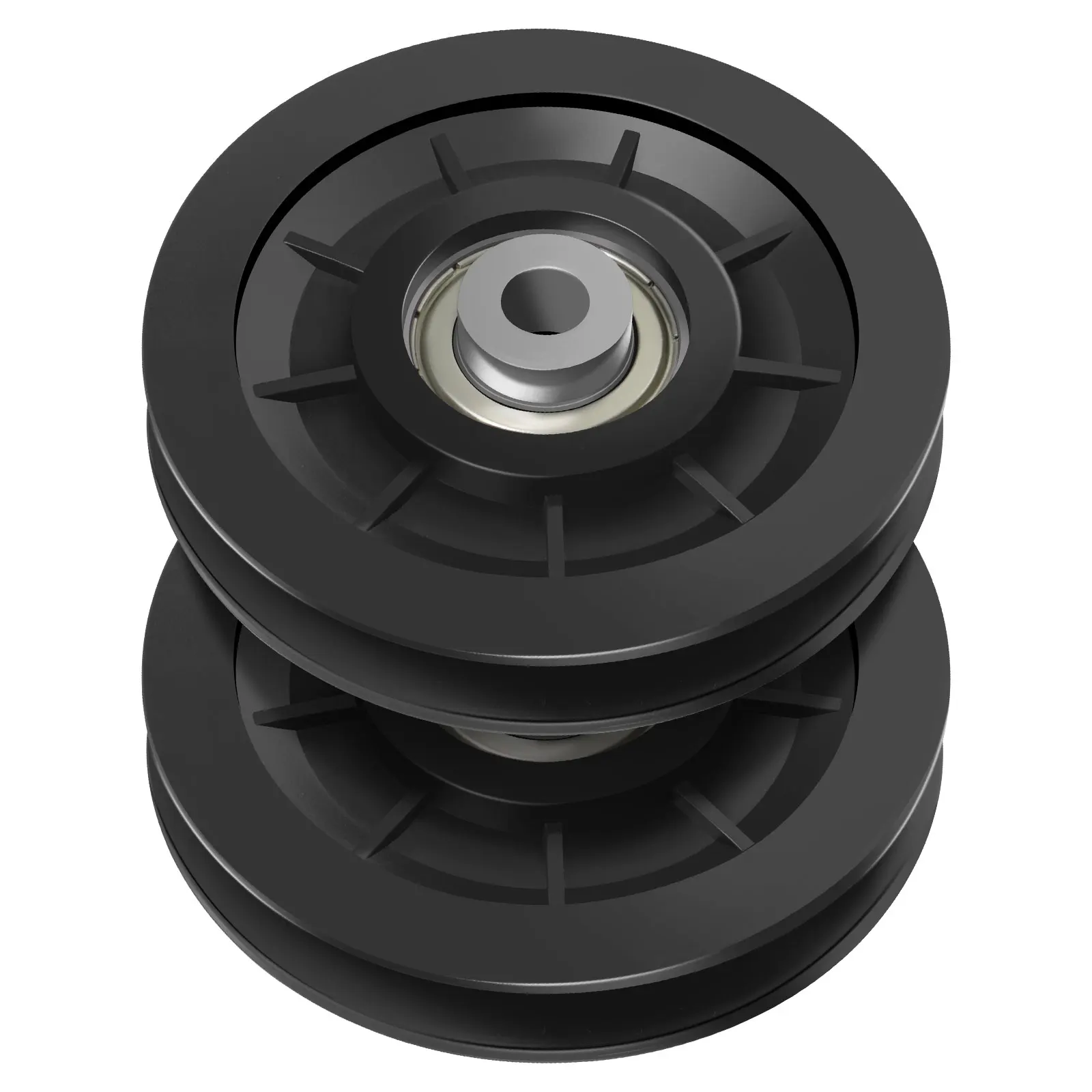 

2pcs Black Heavy-duty Nylon Pulley Wheel for Cable System Gym Equipment Fitness Accessories Replacement Smooth Quiet Longevity