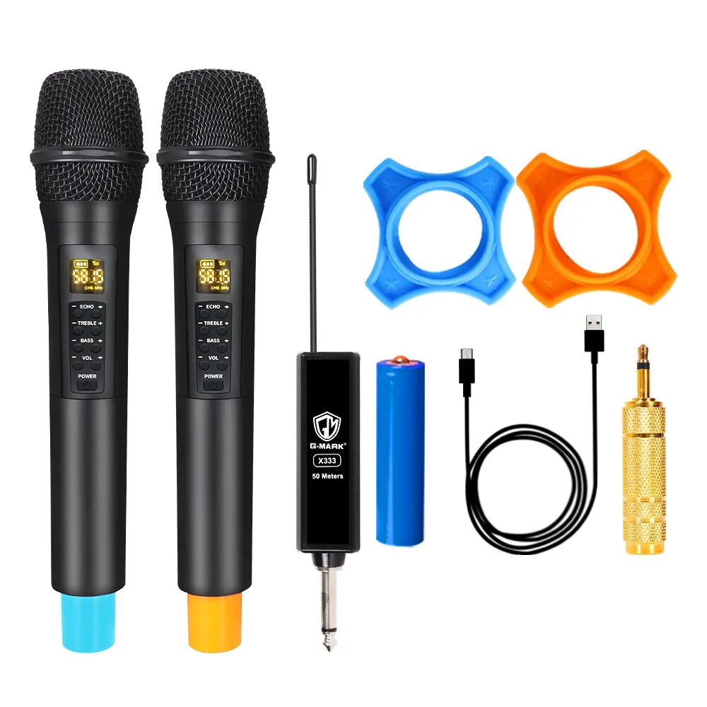 Wireless Microphone G-MARK X333 With ECHO Recording Karaoke Handheld Lithium Battery For Show Square Party Church Kid