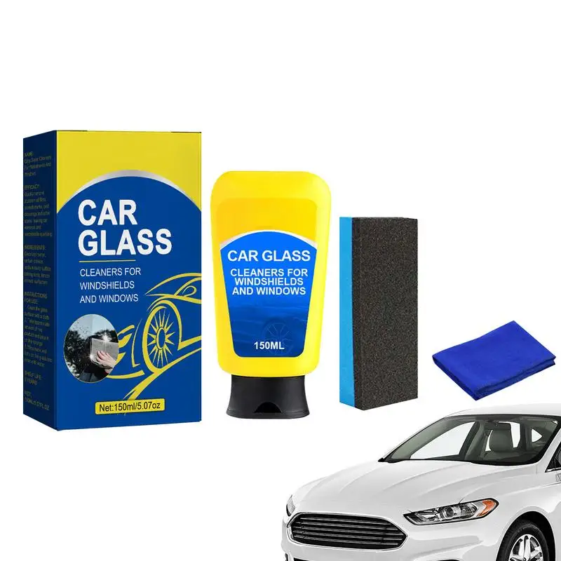 Auto Glass Cleaner Streak-Free Windshield Detergent Window Cleaners Long Lasting Protection Cleaner With Sponge Applicator For