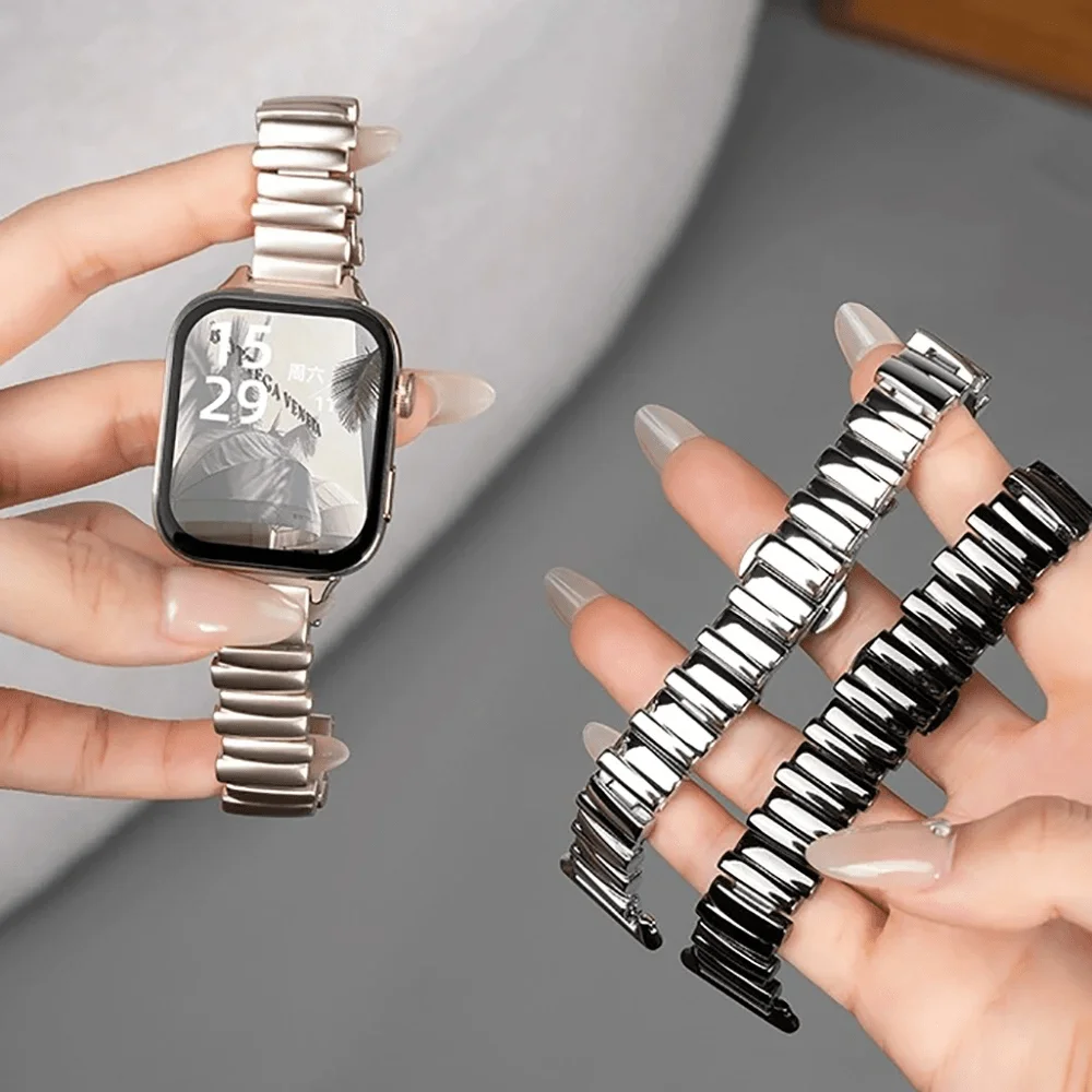 Für Apple Watch Glänzendes Armband, geeignet für Größen 38-49mm, kompatibel mit AppleWatch S11-1 SE Ultra Serie (Uhr nicht enthalten).