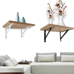Stable Sturdy Bedroom Living Room Shelf Brackets Tripod Wall L Shape Metal Right Angle Thickened Triangle 2pcs