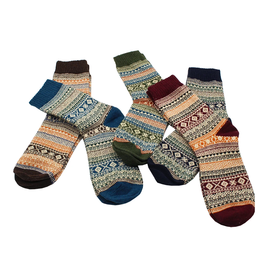 5 pairs of winter warm ladies thickened warm wool cashmere snow socks fashionable casual merino wool socks ladies