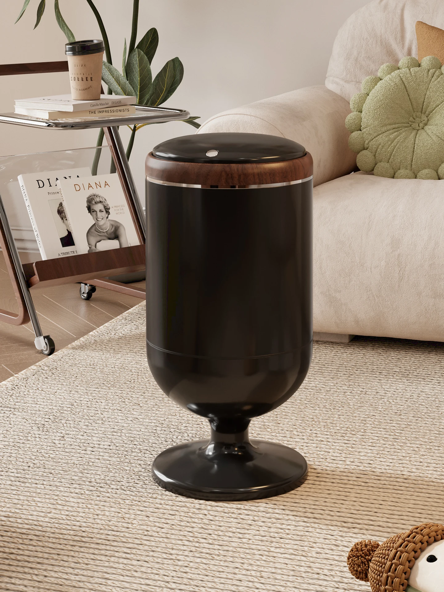 

Большая напольная корзина для мусора с крышкой для спальни, гостиной, кухни, ванной комнаты, для домашнего использования, новинка 2025 года