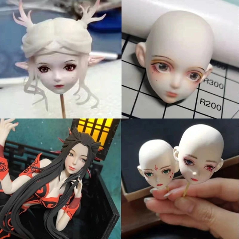 3D Dolls Face Silicone Mold Human Baby Face Soft Clay Mold Cake Decorating Tools Chocolate Candy Cupcake  Clay Soap Molds