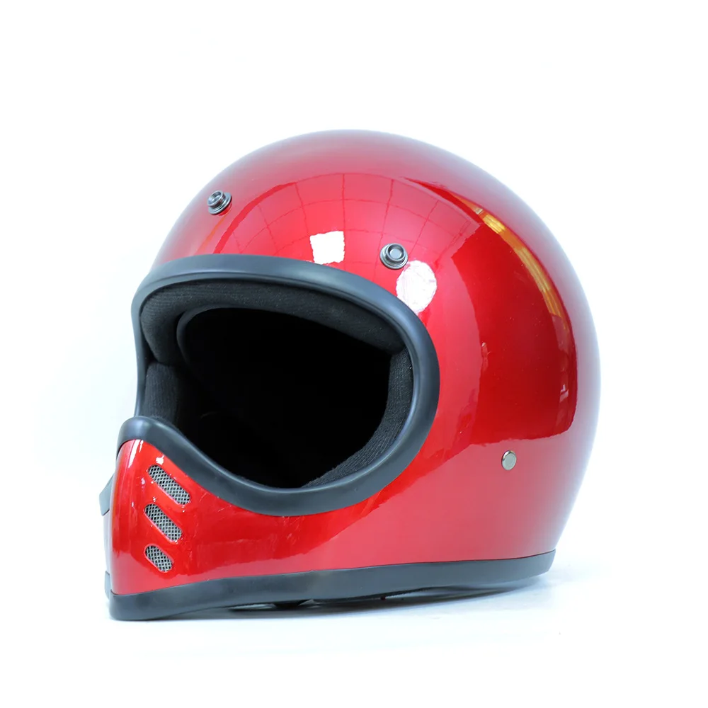 2026 HOT Pointed Nose Small Helmet Chrome Motorcycle Fiberglass Helmet Four Season Full Face Helmet for Honda Casco Moto Casque