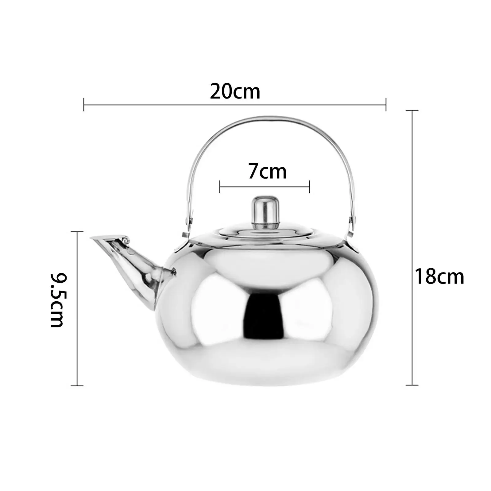 Stainless Steel Tea Pot with Anti Scald Handle Large Capacity Water Kettle for Outdoor Camping Cooking