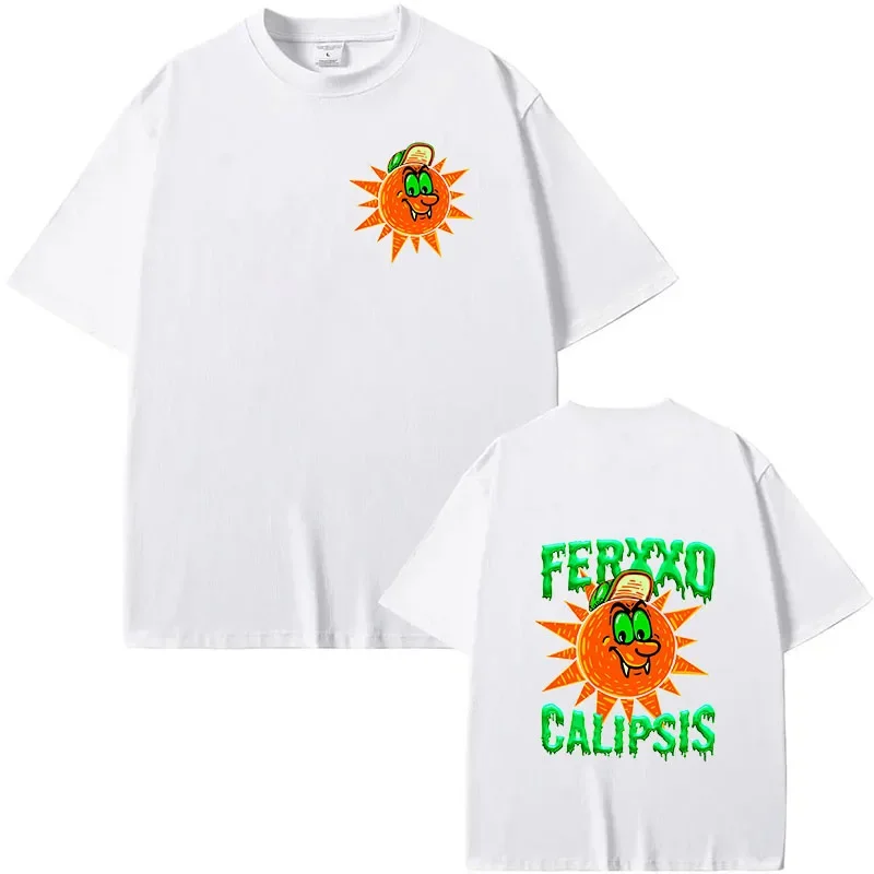 Men\'s Tee Shirt Rapper Feid Ferxxocalipsis World Tour Summer 100% Cotton T-shirt Tops Men Women Harajuku Hip Hop Style T-Shirts