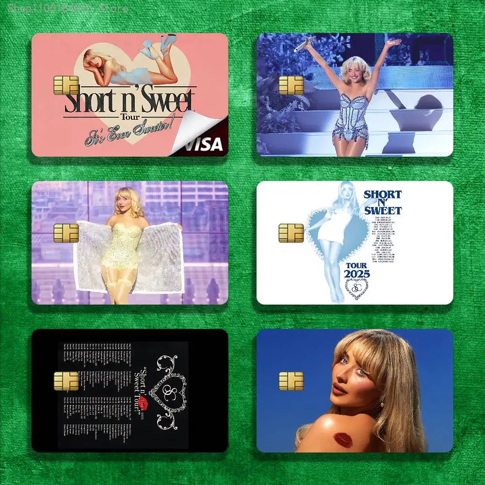 

S-Sabrina C-Carpenter Short n Sweet Stickers Credit Visa Debit Bank Charge Card Bus Metro Waterproof Sticker Decal Decoration