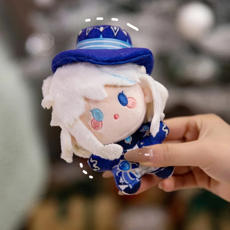 12cm genshin impacto figura dos desenhos animados plushies andarilho furina lyney lynette boneca bonito mini saco de brinquedo macio pingente chaveiro de pelúcia
