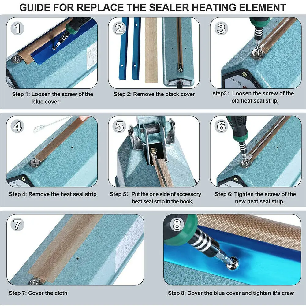 200/300/400mm Machine Impulse Sealer Manual Heat Wire Element Strip For SF-200 Sealing Machine Accessories Part Kit