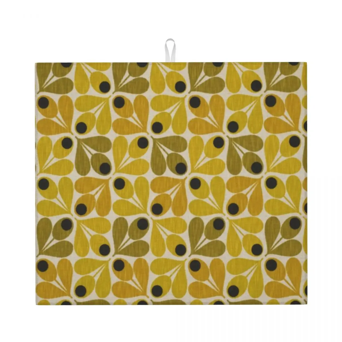 Custom Abstract Acorn Orla Kiely Dish Drying Mat for Kitchen Quick Dry Microfiber Scandinavian Flowers Dishes Drainer Pads