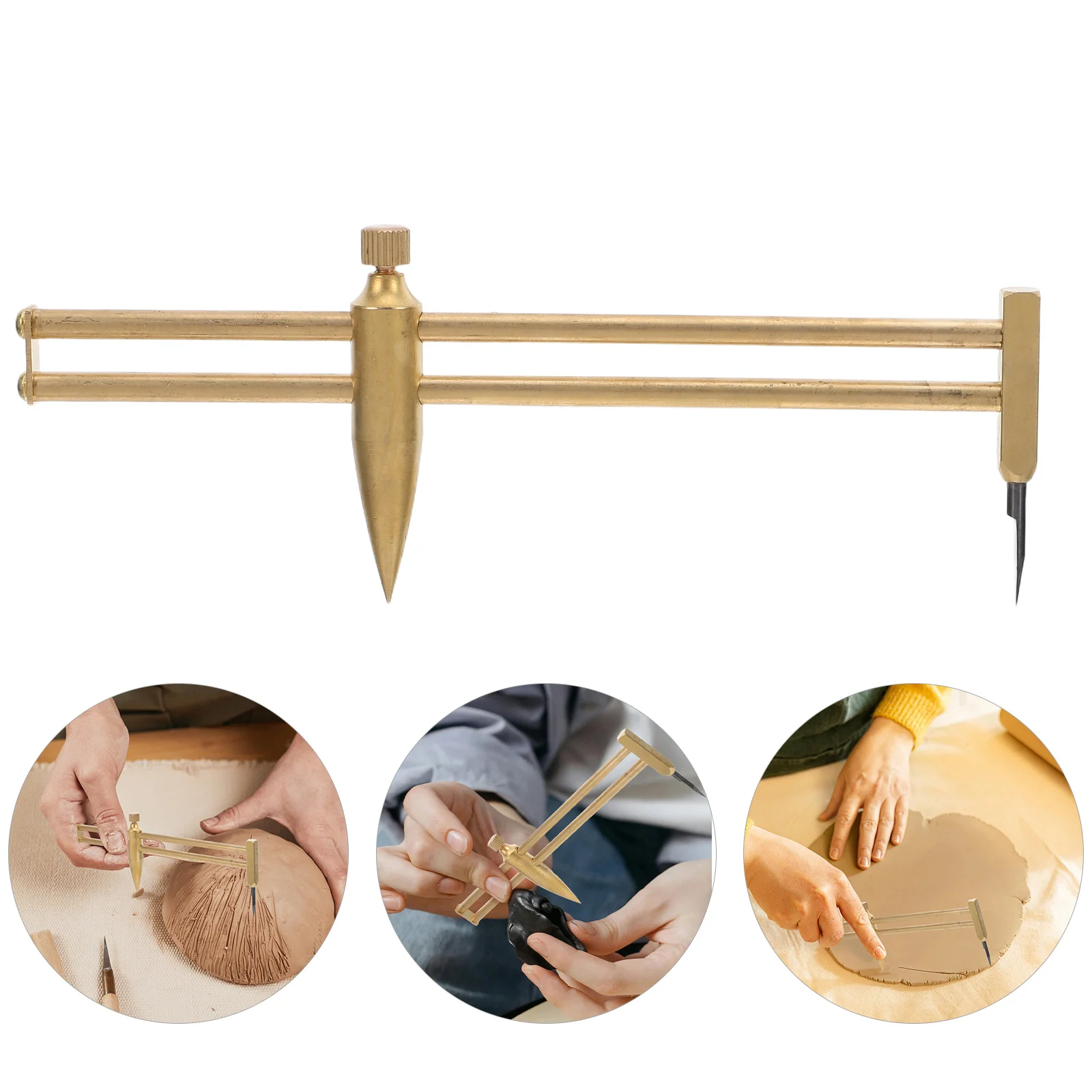 

Ceramic Compass Brass Caliper For Pottery Measuring Tool Clay Sculpture Shaping Supplies Precision Circle Ruler