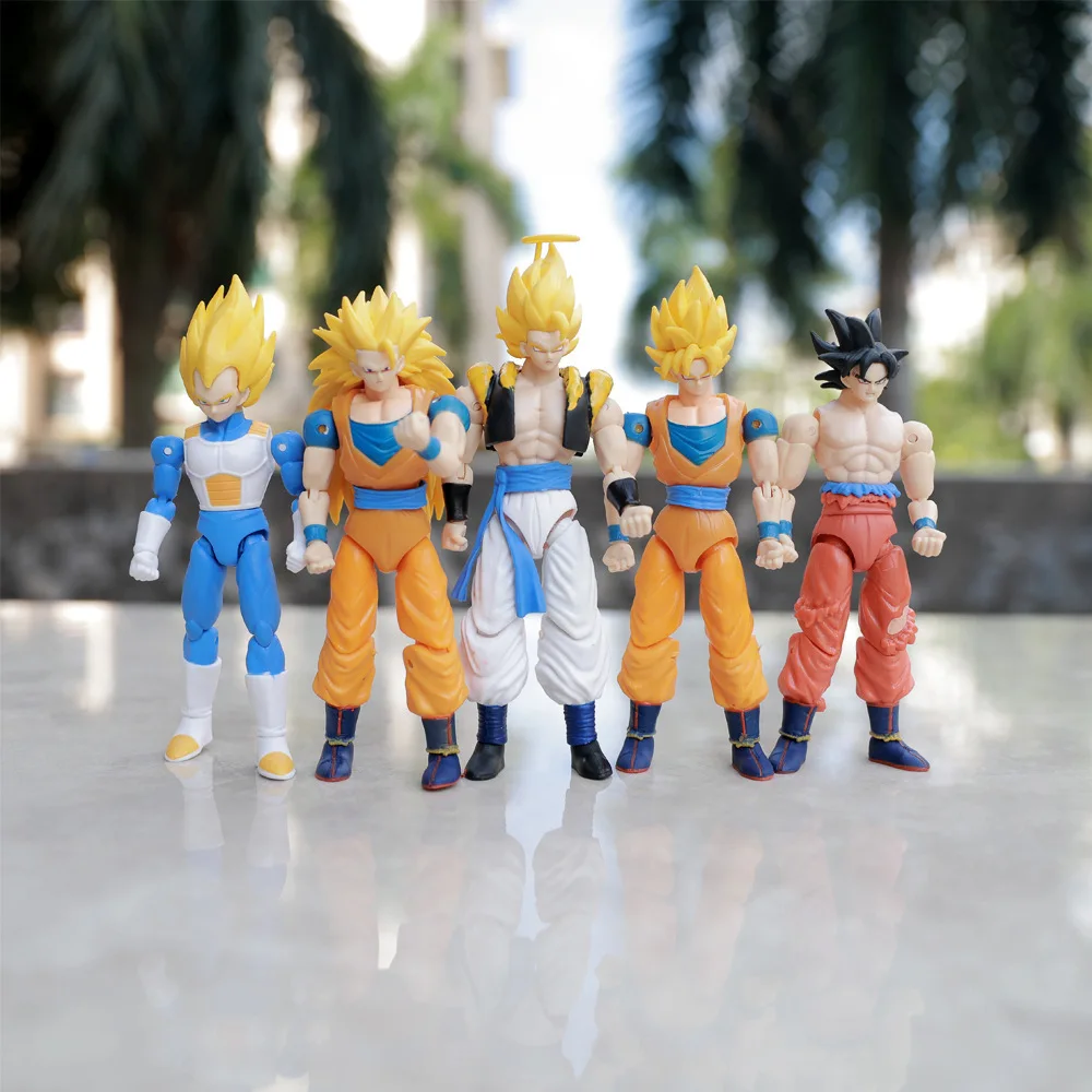 Anime Dragon Ball SHF Goku Vegeta Action Figure Super Saiyan Gogeta Dbz Figurine PVC Collection Model Toys for Kids Gifts