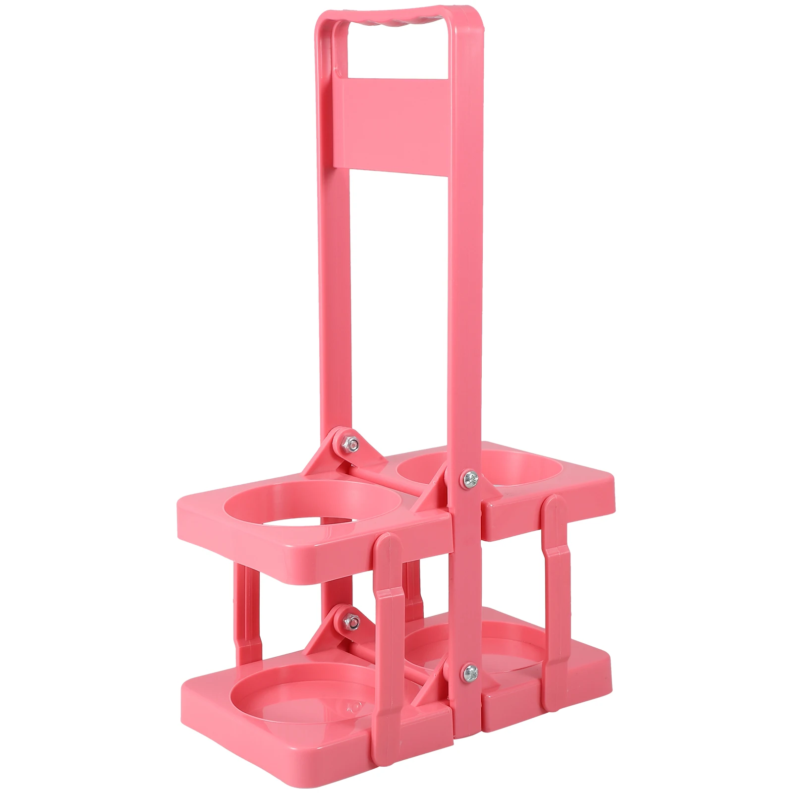 

2 Bottles Yellow Folding Beer Basket Portable Drink Holder Plastic Bottle Rack Storage Handheld Carrier Bar Accessories