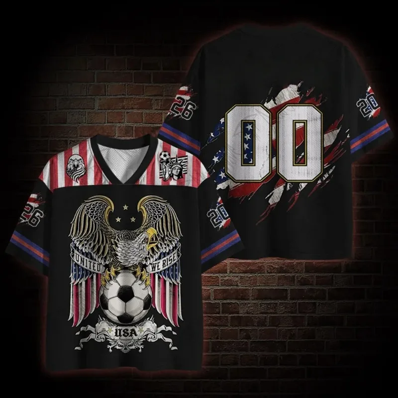 2026 Summer USA 1776-2026 Free Independence 250 Years Loose Leisure Patriotic Shirt T-shirt Adult Children Large Sports Shirt