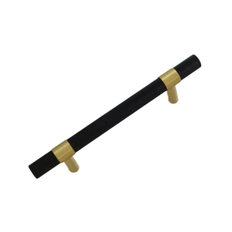 ABCA-Multi-Size Brass Cabinet Handles- Black Embossed Drawer Pulls Modern Simplicity Design