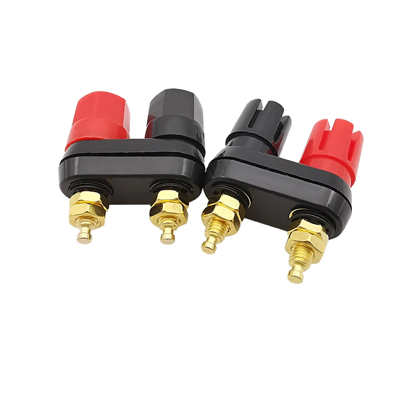 1Pcs Banana Plugs Couple Terminals Connector Red and Black Terminal Amplifier Binding Post Banana Speaker Plug Jack Connectors