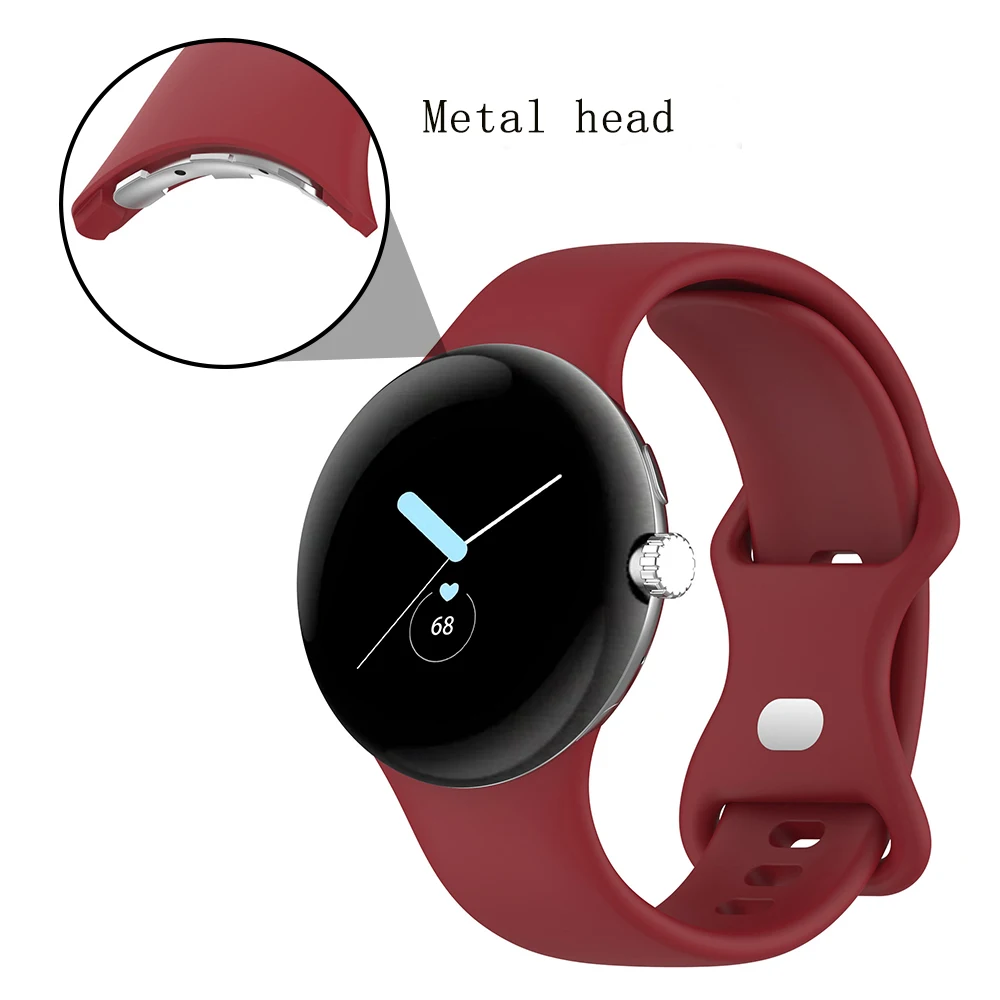 Strap for Google Pixel Watch 3 Bands 41mm 45mm/Pixel Watch 2 for Women Men Durable Silicone Strap for Google Pixel Watch 2 1