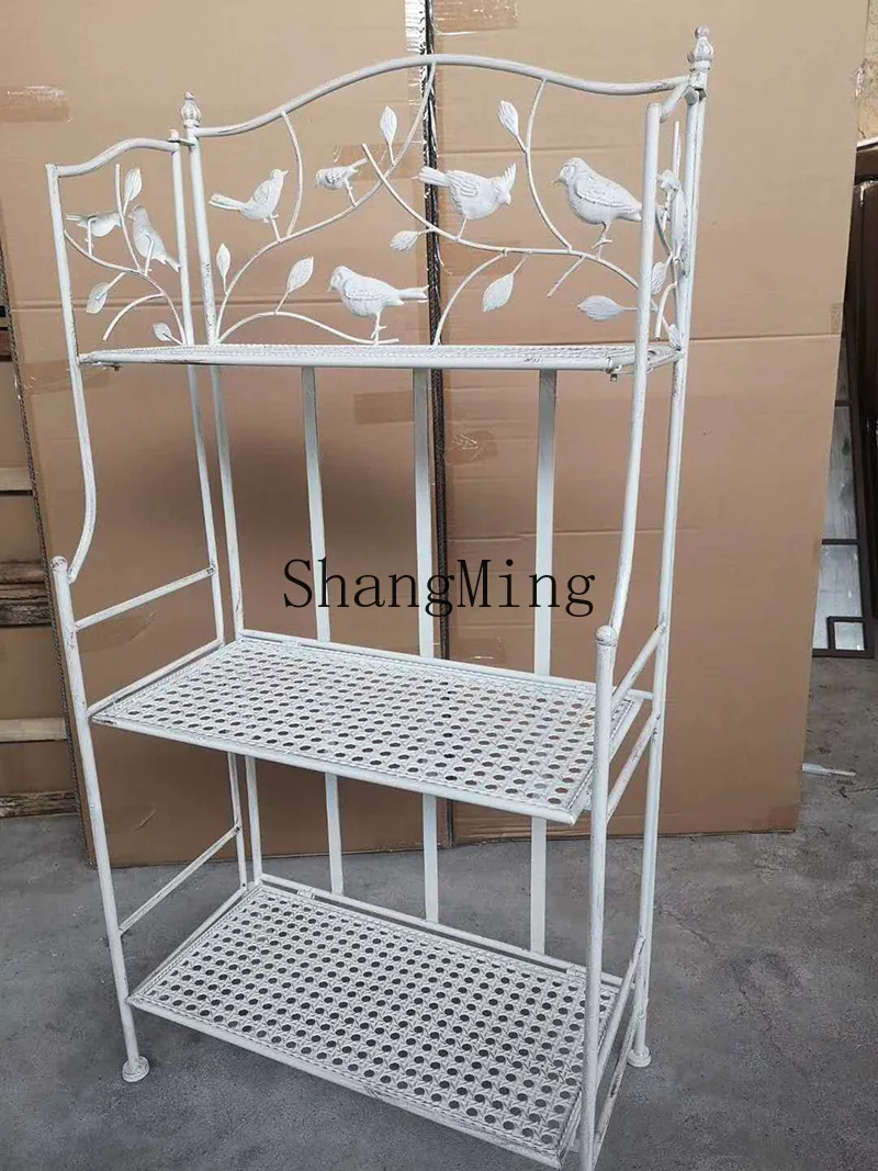 ZYY smeedijzeren vogel drielaagse bloemenstandaard bloempotstandaard potplant buitenbalkon eenvoudige bloem succulente groene plant