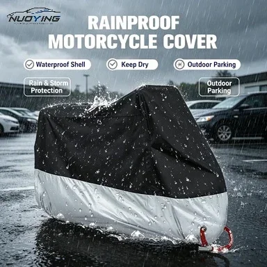 Telo coprimoto in tessuto resistente all'usura 190T, copertura impermeabile, antipolvere e con protezione dai raggi UV per moto e scooter, ideale per riporre moto e scooter sia all'esterno che