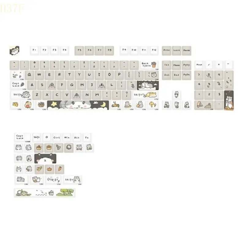 

H37F 132Keys Mouse Клавицы xda Профиль толстый PBT Cakecap для 61/87/104/108