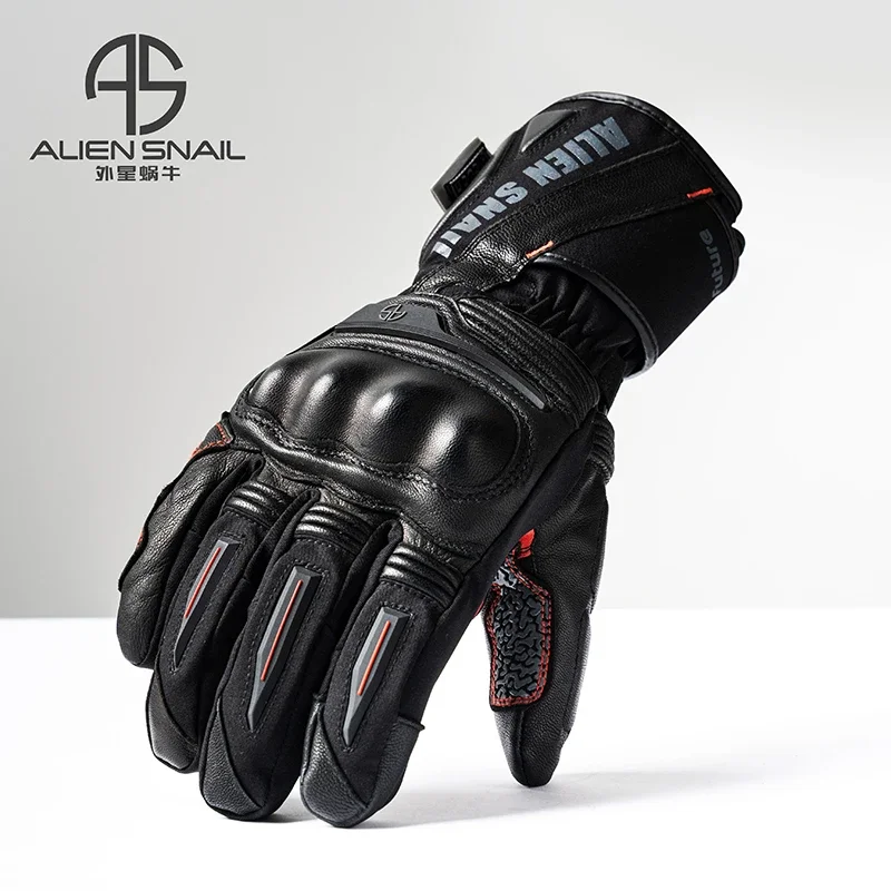 

Alien Snail Winter Long Motorcycle Gloves Touch Screen Waterproof, Drop-proof, Rainproof Thickened Thermal Motorcycle Gloves