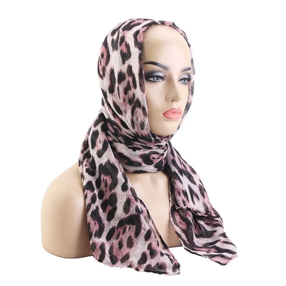 

Hair Accessories Voile Paisley Headscarf Leopard Print Breathable Turban Hat Soft Elastic Beach Scarf Daily Wear