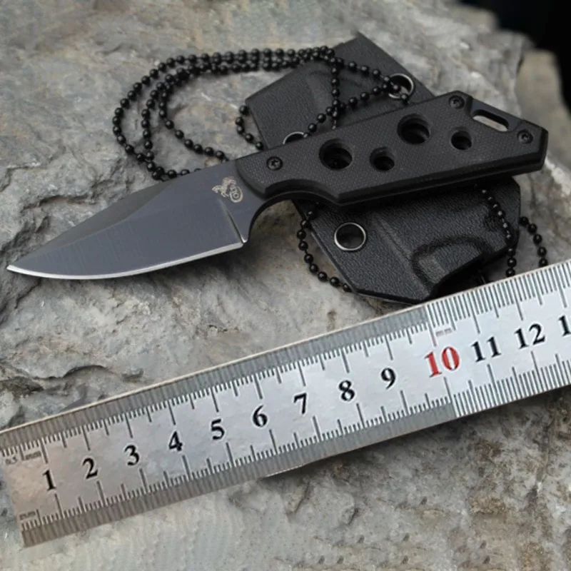 

5CR13 Stainless Steel Stone Washed Small Fixed Blade Knife G10 Handle Mini Straight Pocket Knives Hand Tools For Outdoor Camping