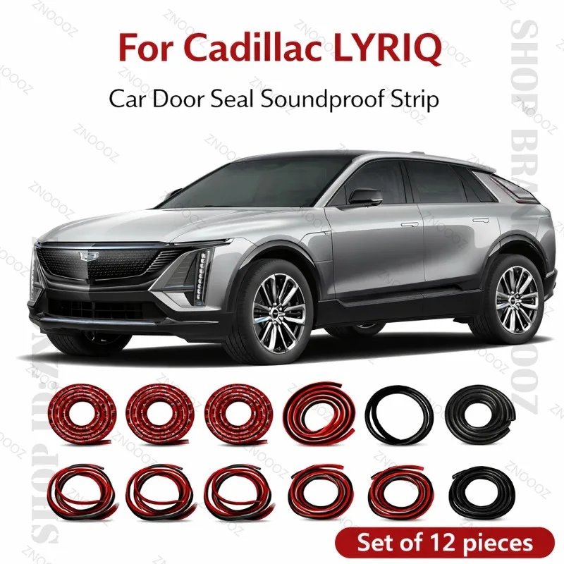 

For Cadillac LYRIQ Car Door Seal Strip Rubber Double Layer Soundproof Dustproof Waterproof Door Weatherstrip 12PCS Set