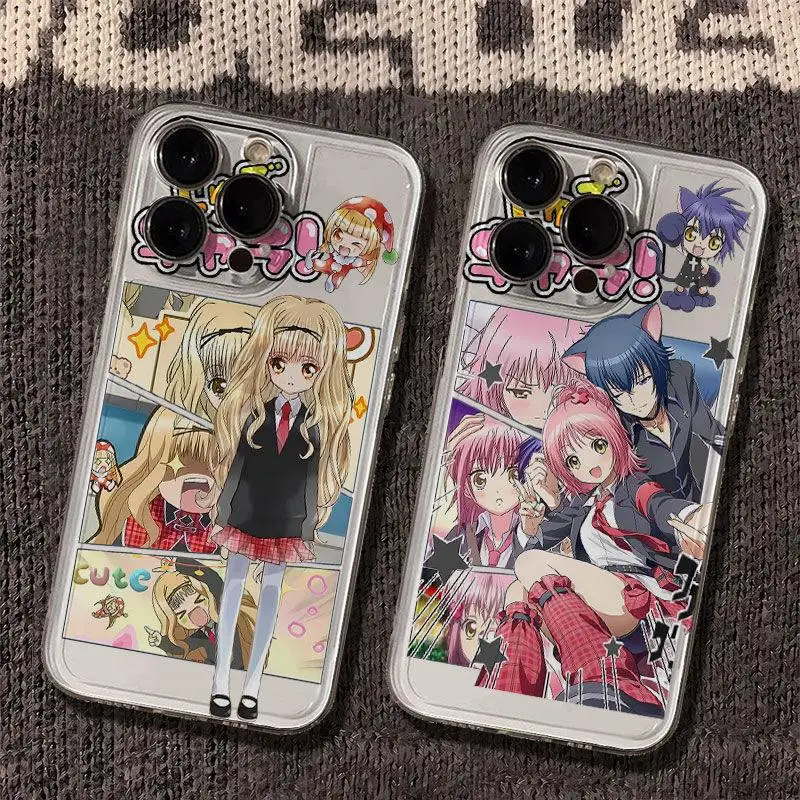Capa de Telefone para iPhone 11 12 13 14 15 16 17 Pro Max Plus XR mini Air com Personagem Amu Ikuto Rima, Capa Macia de Desenho Animado Shugo Chara