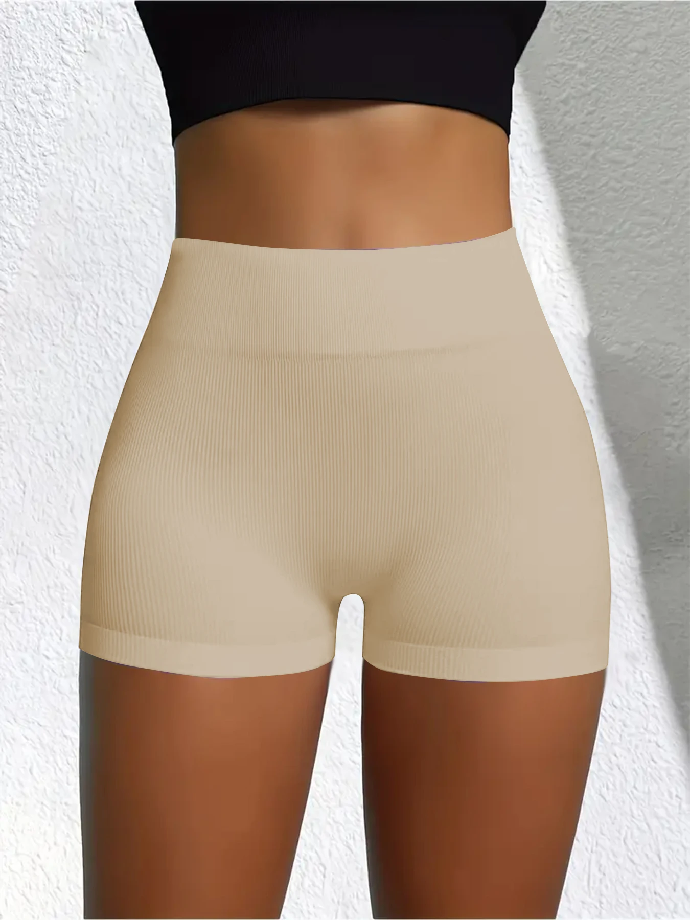Womens Sports Shorts Seamless High Waist Shockproof Skin-Friendly Suitable For Yoga Jogging