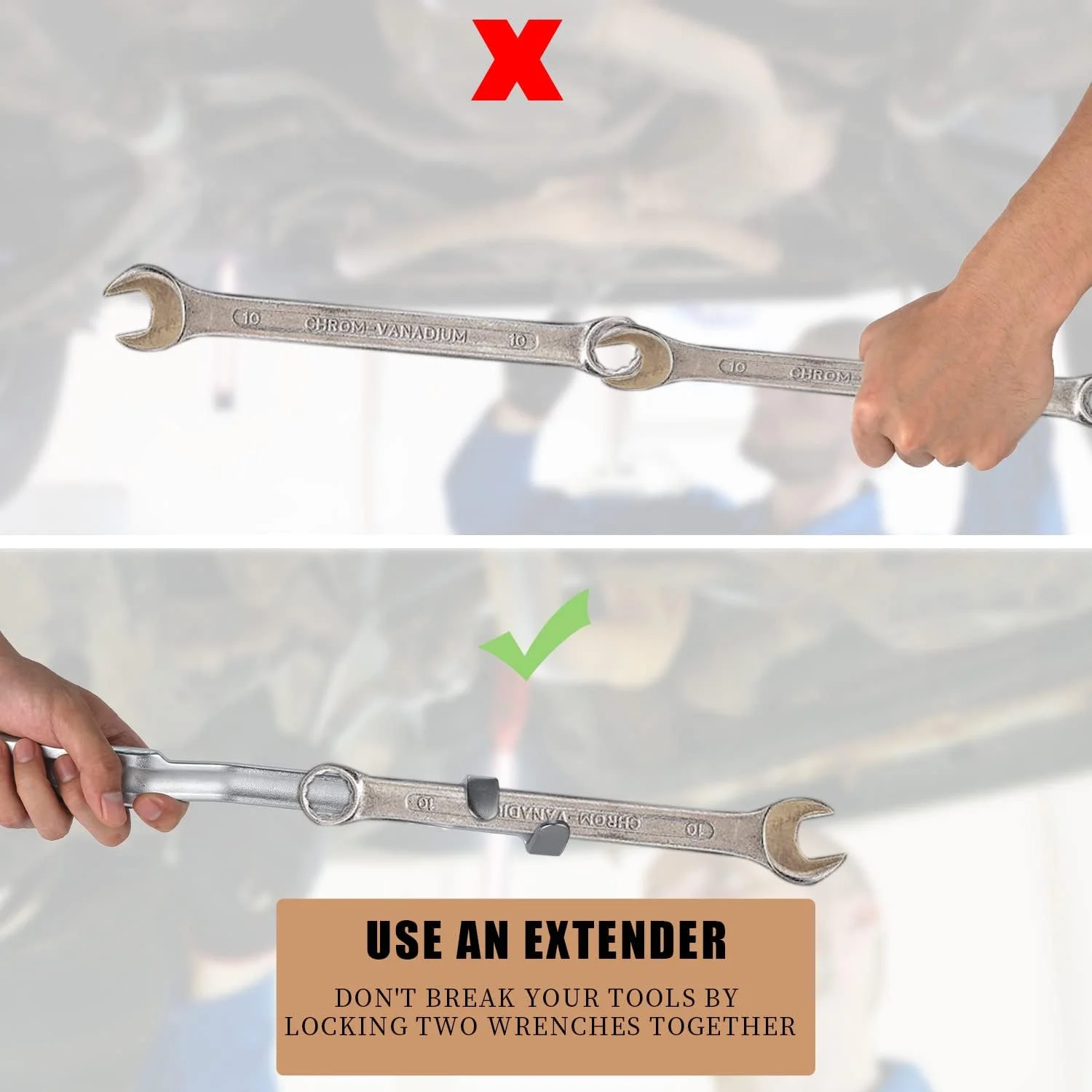 Wrench Extender Tool Bar 15 Inch Long Wrench Extension for Drive Click Torque Wrench for Mechanics Garage Tradesman