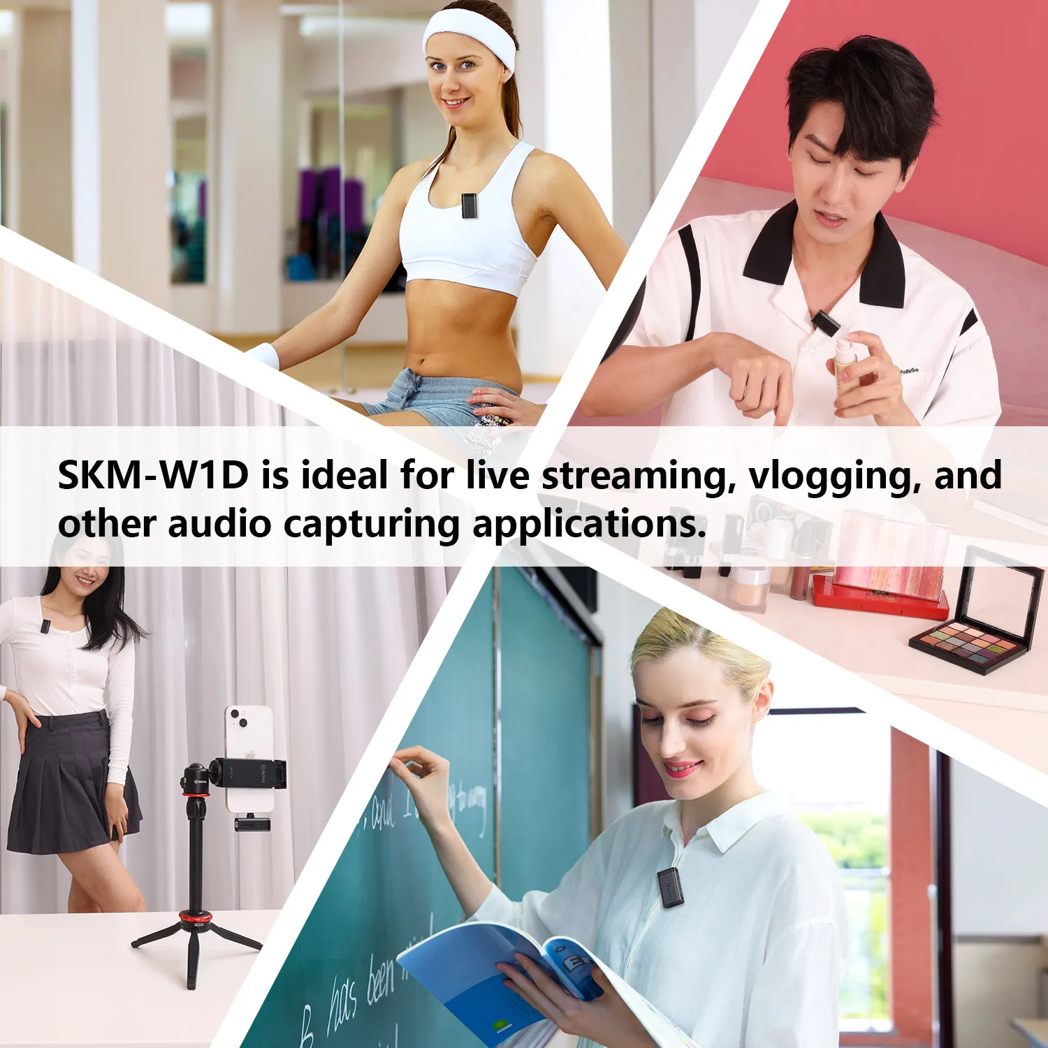 Sevenoak SKM-W1 2.4GHz microfono Lavalier Wireless a condensatore per PC Mobile iPhone Android Streaming registrazione Youtube