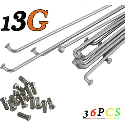 36Pcs Stainless Steel Bicycle Spokes & Nut Electric E-Bike Cycle 13G(2.25mm)/122/124/139/178/181/228/230/248/250/270MM DELT