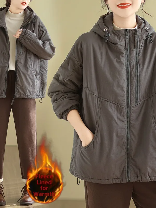 

Удобный винтажный свободный женский хлопковый дэт с капюшоном на шнурке, теплая осенне-зимняя верхняя одежда, корейский сле