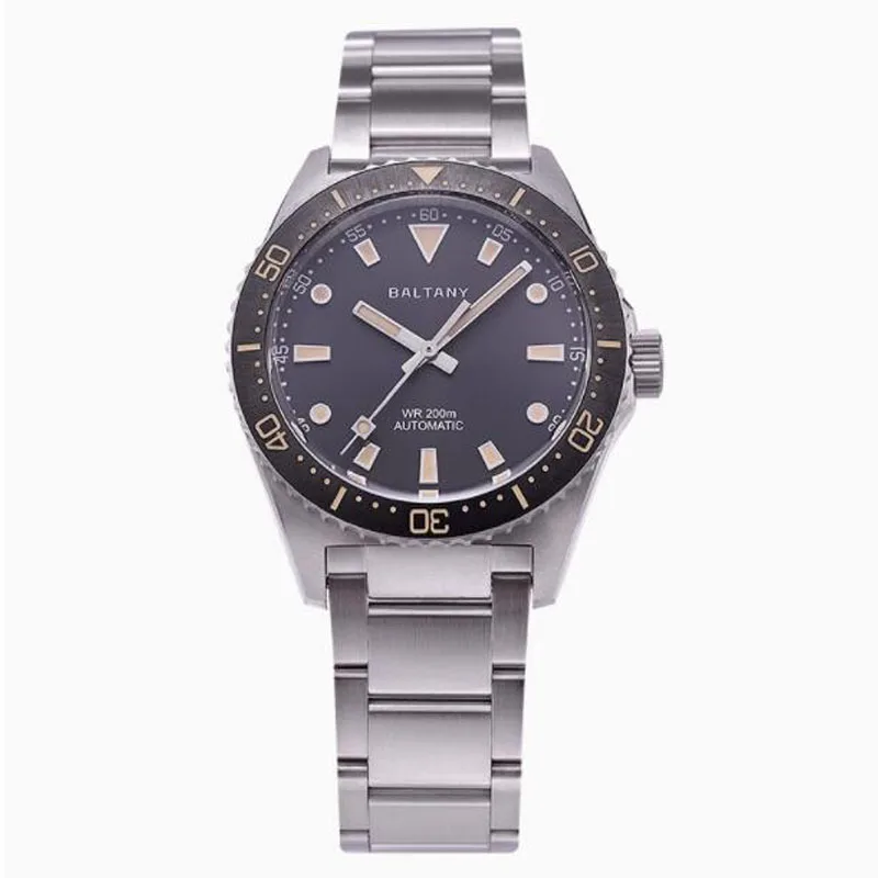 Baltany Men Automatic Watch 39MM Mechanical Wristwatch Military Sapphire Diver 20Bar Waterproof C3 Luminous NH38 Ceramic Bezel